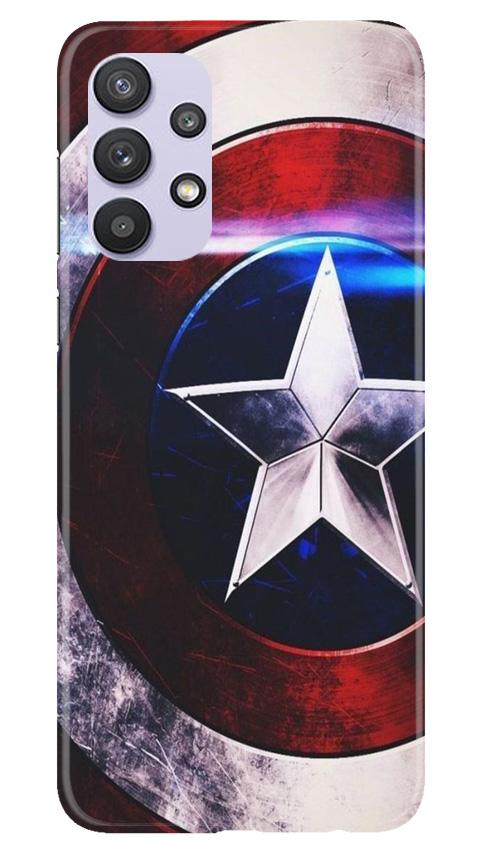Captain America Shield Mobile Back Case for Samsung Galaxy A32 5G (Design - 250) Captain America Shield Case for Samsung Galaxy A32 5G (Design No. 250)