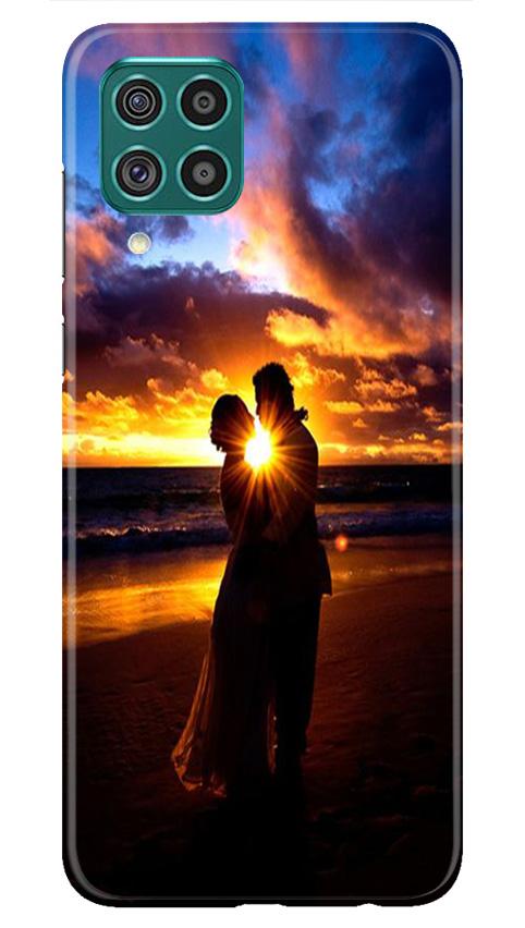 Couple Sea shore Mobile Back Case for Samsung Galaxy M32 (Design - 13) Couple Sea shore Case for Samsung Galaxy M32