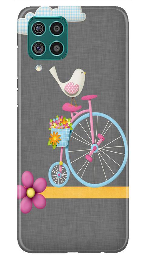 Sparron with cycle Mobile Back Case for Samsung Galaxy M32 (Design - 34) Sparron with cycle Case for Samsung Galaxy M32