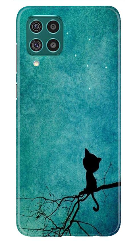 Moon cat Mobile Back Case for Samsung Galaxy M12 (Design - 70) Moon cat Case for Samsung Galaxy M12