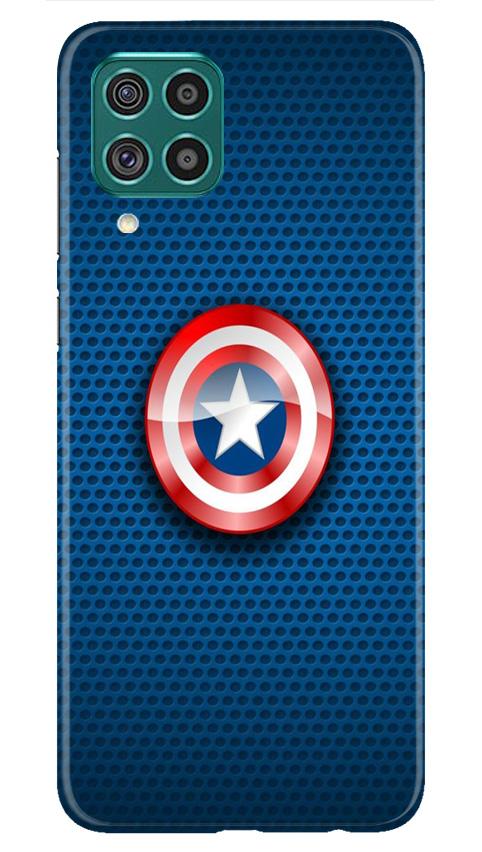 Captain America Shield Mobile Back Case for Samsung Galaxy M32 (Design - 253) Captain America Shield Case for Samsung Galaxy M32 (Design No. 253)