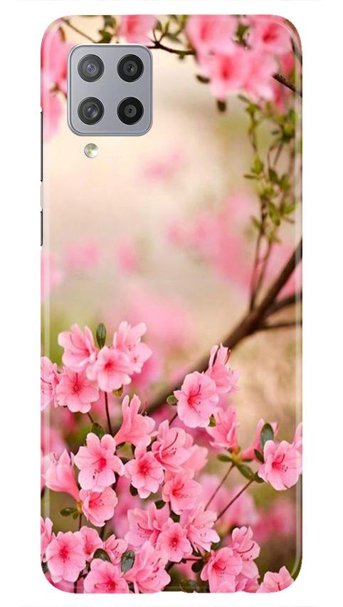 Pink flowers Mobile Back Case for Samsung Galaxy M42 (Design - 69) Pink flowers Case for Samsung Galaxy M42