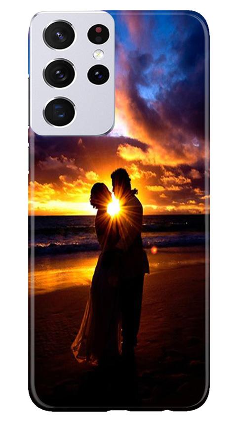 Couple Sea shore Mobile Back Case for Samsung Galaxy S21 Ultra (Design - 13) Couple Sea shore Case for Samsung Galaxy S21 Ultra