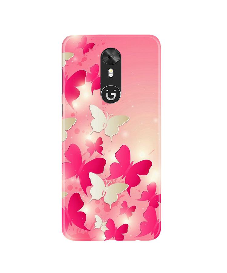 White Pick Butterflies Mobile Back Case for Gionee A1 (Design - 28) White Pick Butterflies Case for Gionee A1