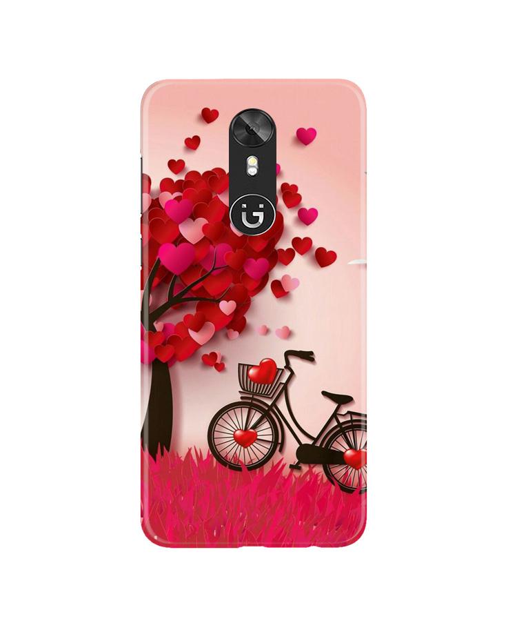 Red Heart Cycle Mobile Back Case for Gionee A1 (Design - 222) Red Heart Cycle Case for Gionee A1 (Design No. 222)