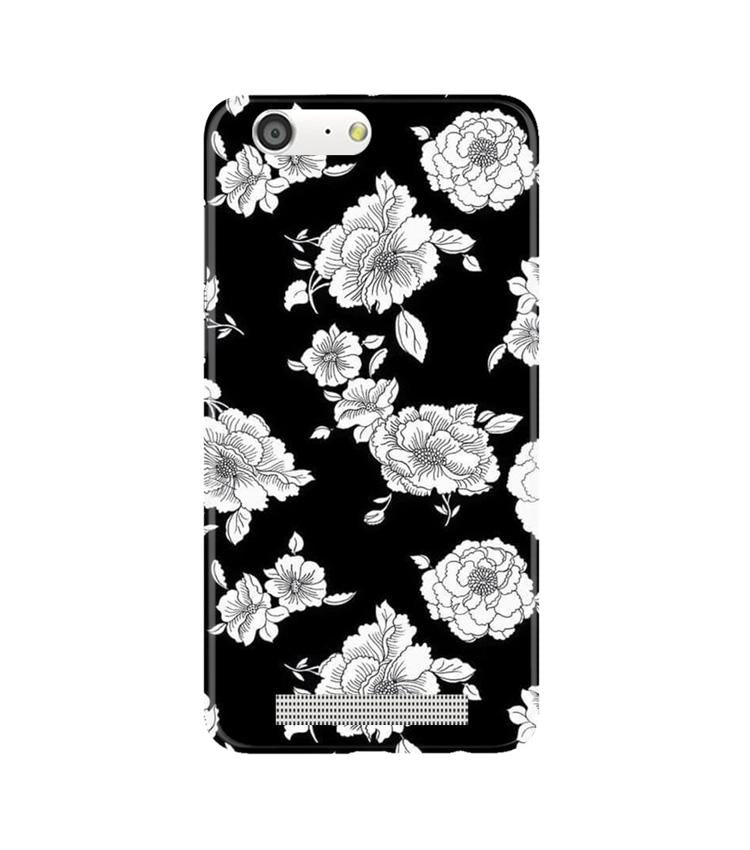 White flowers Black Background Mobile Back Case for Gionee M5 (Design - 9) White flowers Black Background Case for Gionee M5