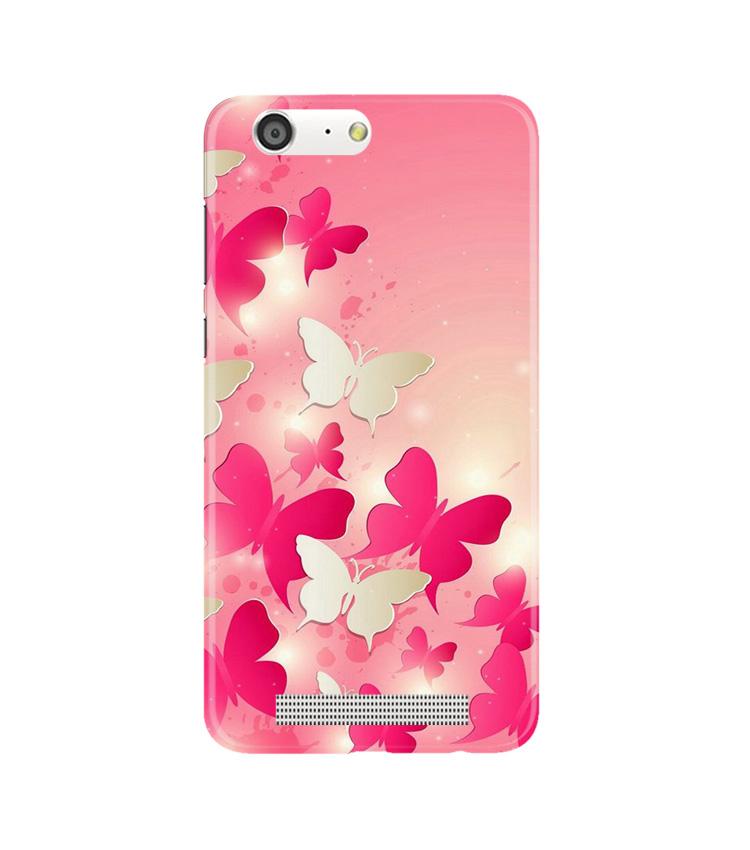 White Pick Butterflies Mobile Back Case for Gionee M5 (Design - 28) White Pick Butterflies Case for Gionee M5