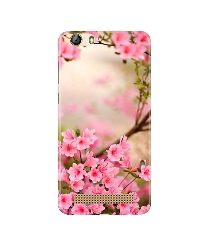 Pink flowers Mobile Back Case for Gionee M5 Lite (Design - 69) Pink flowers Case for Gionee M5 Lite