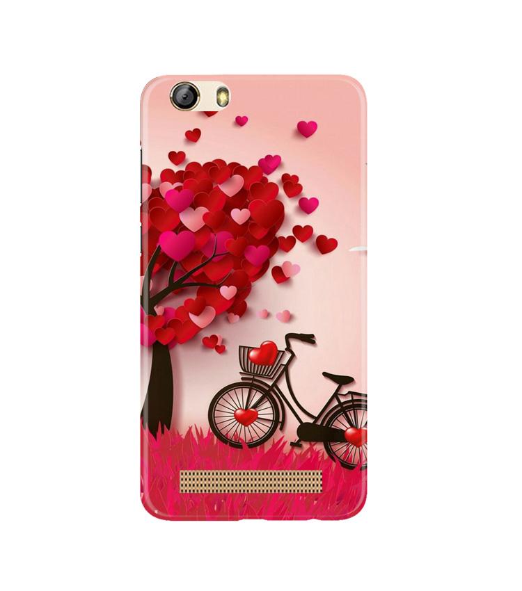 Red Heart Cycle Mobile Back Case for Gionee M5 Lite (Design - 222) Red Heart Cycle Case for Gionee M5 Lite (Design No. 222)