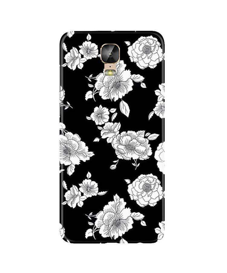 White flowers Black Background Mobile Back Case for Gionee M5 Plus (Design - 9) White flowers Black Background Case for Gionee M5 Plus