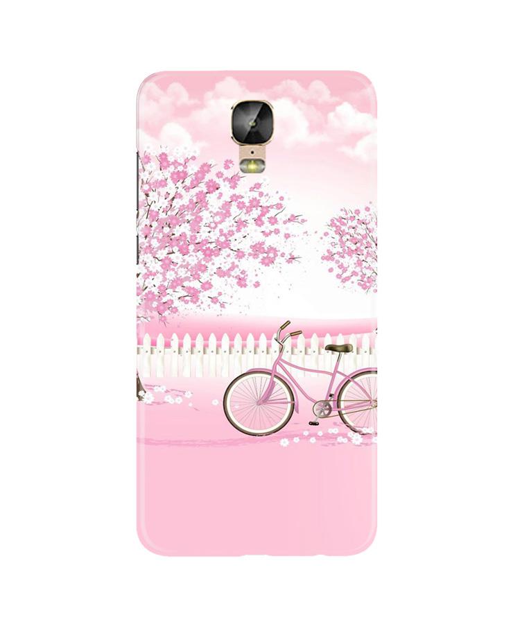 Pink Flowers Cycle Mobile Back Case for Gionee M5 Plus (Design - 102) Pink Flowers Cycle Case for Gionee M5 Plus (Design - 102)