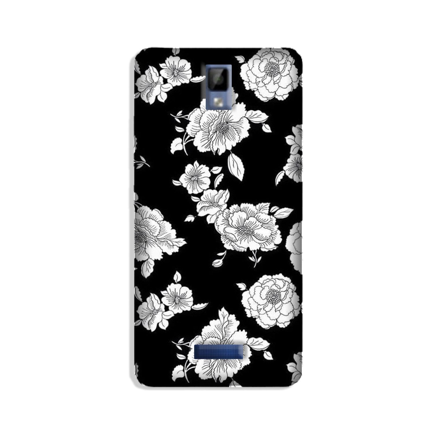 White flowers Black Background Mobile Back Case for Gionee P7 (Design - 9) White flowers Black Background Case for Gionee P7