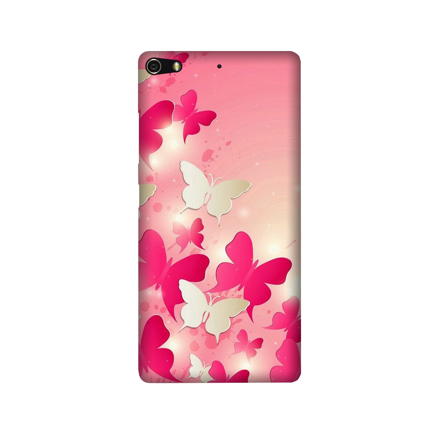 White Pick Butterflies Mobile Back Case for Gionee Elifi S7 (Design - 28) White Pick Butterflies Case for Gionee Elifi S7