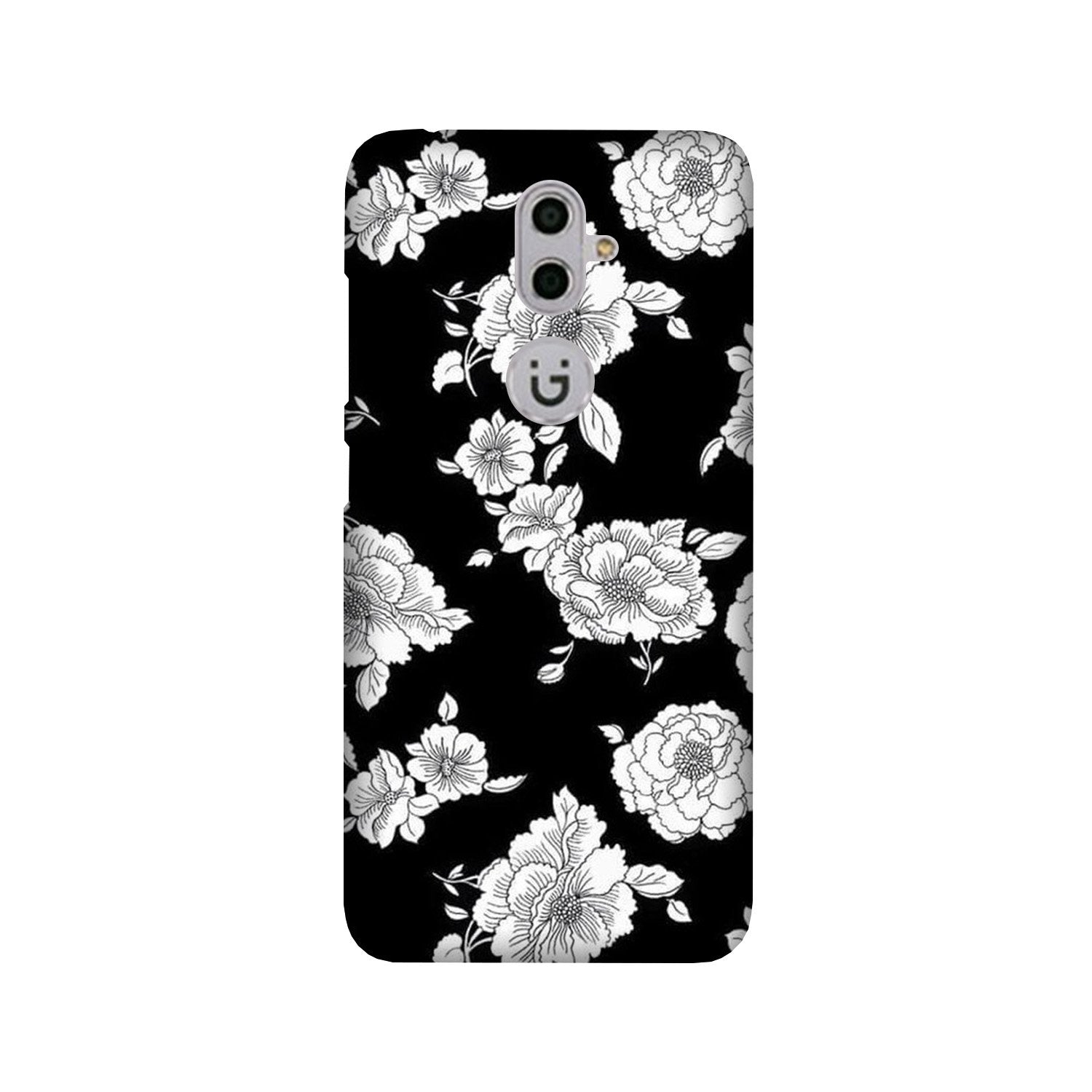 White flowers Black Background Mobile Back Case for Gionee S9 (Design - 9) White flowers Black Background Case for Gionee S9