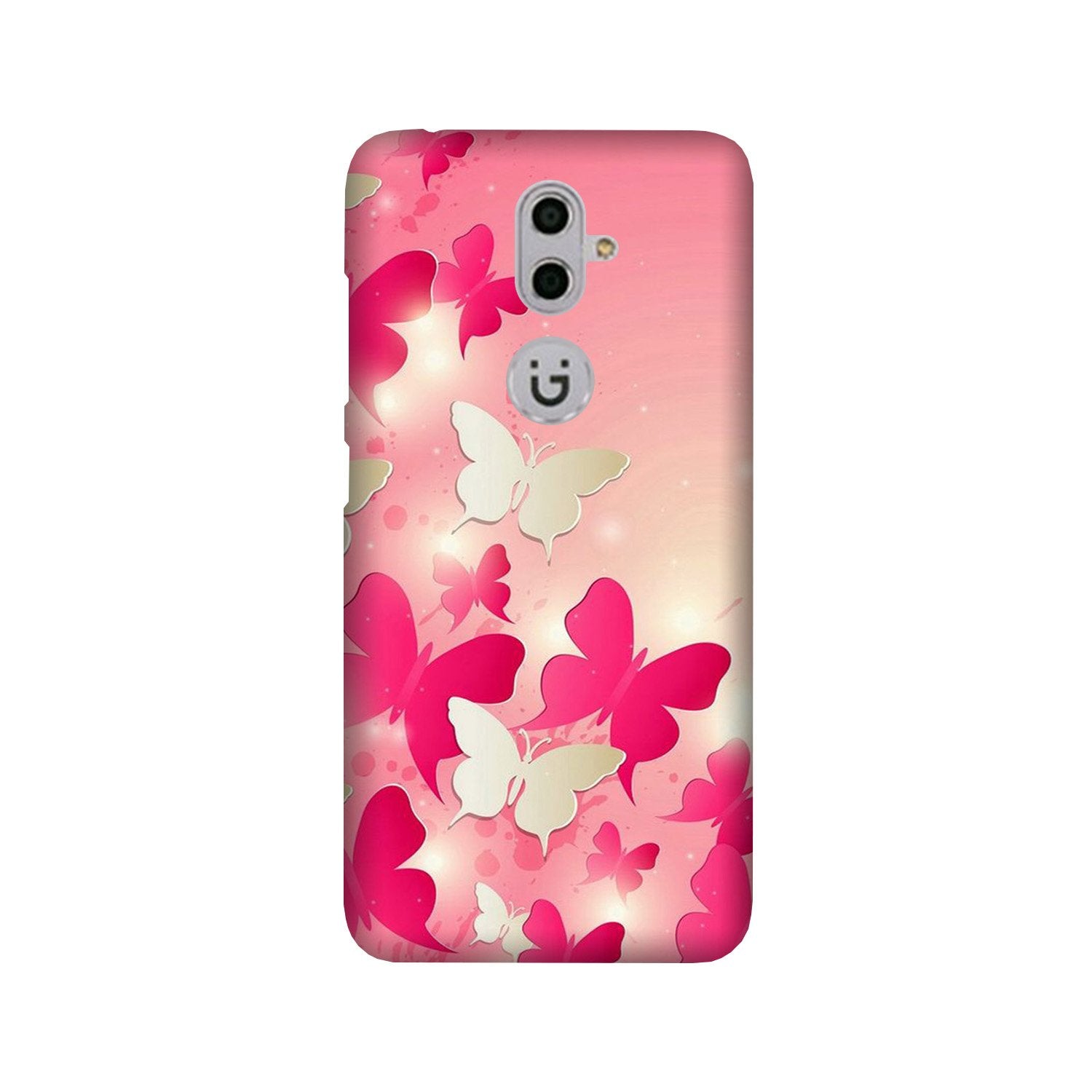 White Pick Butterflies Mobile Back Case for Gionee S9 (Design - 28) White Pick Butterflies Case for Gionee S9