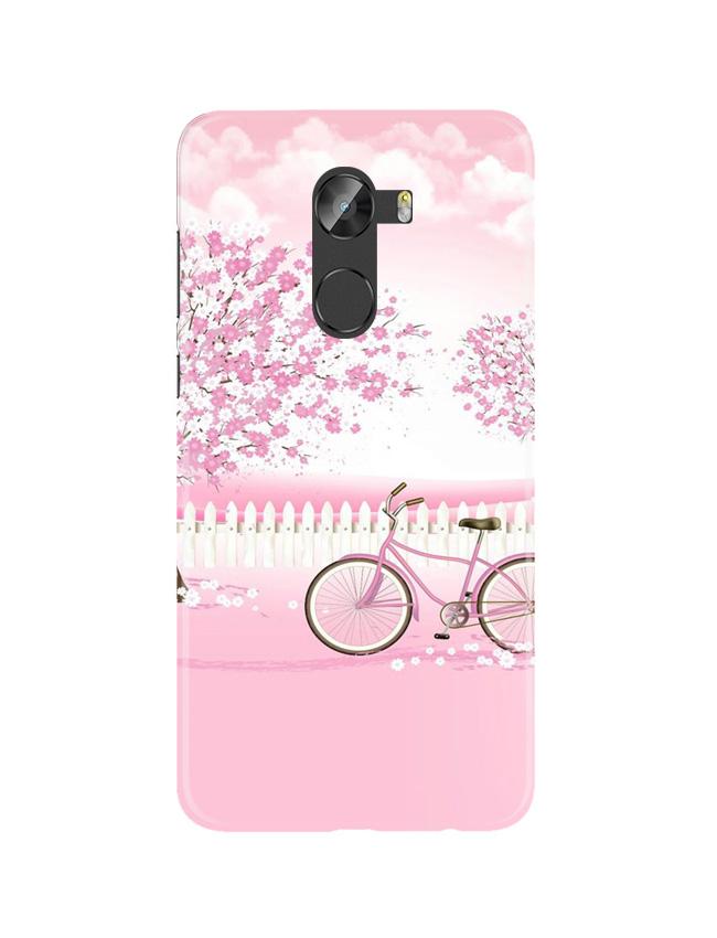 Pink Flowers Cycle Mobile Back Case for Gionee X1 / X1s (Design - 102) Pink Flowers Cycle Case for Gionee X1 / X1s (Design - 102)