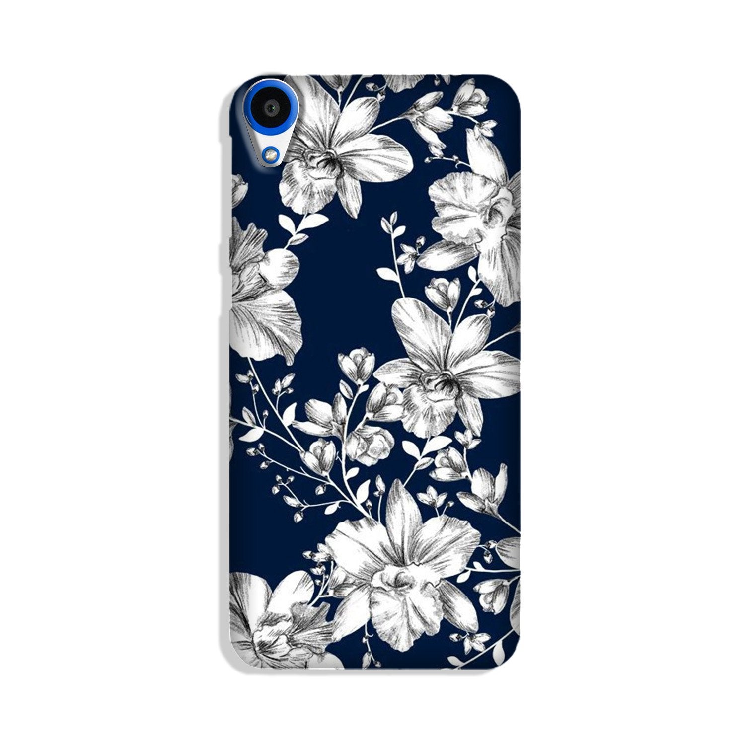 White flowers Blue Background Case for HTC Desire 820 White flowers Blue Background Case for HTC Desire 820