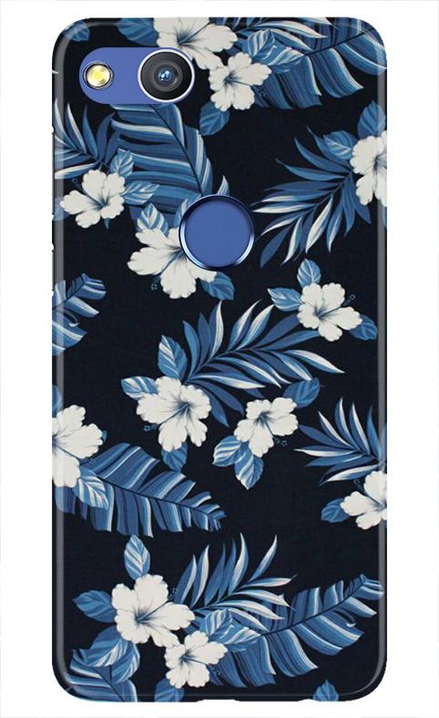 White flowers Blue Background2 Mobile Back Case for Honor 8 Lite (Design - 15) White flowers Blue Background2 Case for Honor 8 Lite