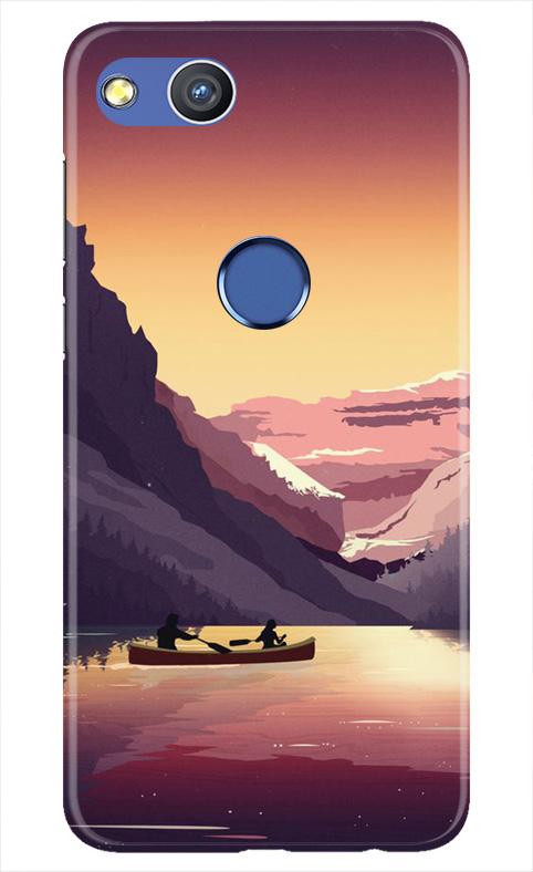 Mountains Boat Mobile Back Case for Honor 8 Lite (Design - 181) Mountains Boat Case for Honor 8 Lite (Design - 181)