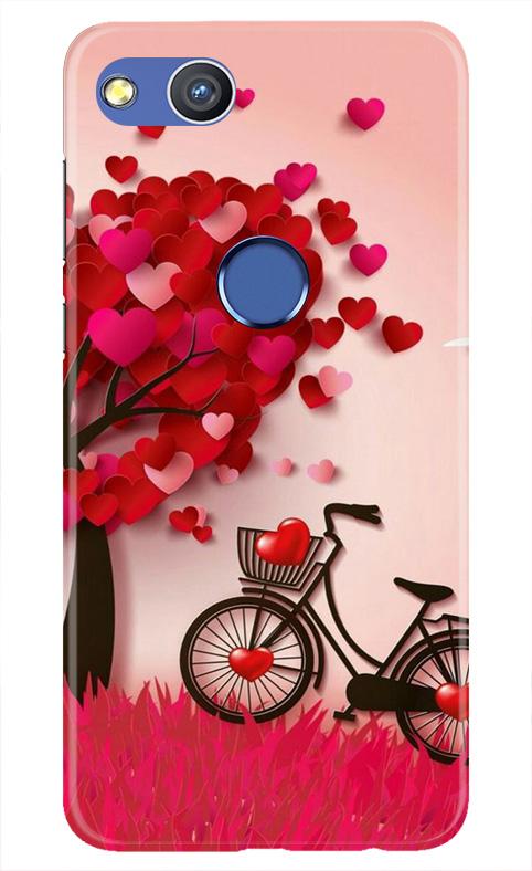 Red Heart Cycle Mobile Back Case for Honor 8 Lite (Design - 222) Red Heart Cycle Case for Honor 8 Lite (Design No. 222)