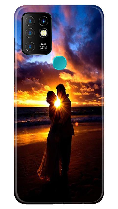 Couple Sea shore Mobile Back Case for Infinix Hot 10 (Design - 13) Couple Sea shore Case for Infinix Hot 10