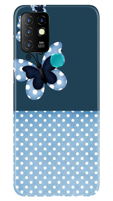 White dots Butterfly Mobile Back Case for Infinix Hot 10 (Design - 31) White dots Butterfly Case for Infinix Hot 10