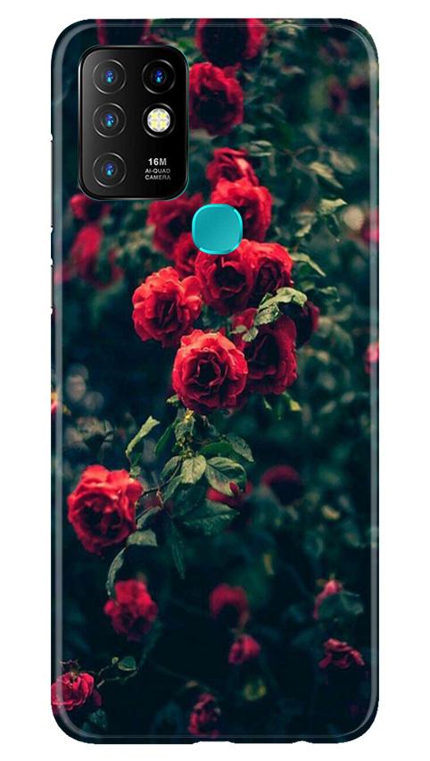 Red Rose Mobile Back Case for Infinix Hot 10 (Design - 66) Red Rose Case for Infinix Hot 10