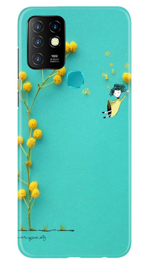 Flowers Girl Mobile Back Case for Infinix Hot 10 (Design - 216) Flowers Girl Case for Infinix Hot 10 (Design No. 216)