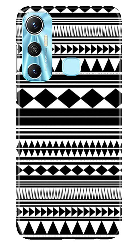 Black white Pattern Mobile Back Case for Infinix Hot 11 (Design - 5) Black white Pattern Case for Infinix Hot 11