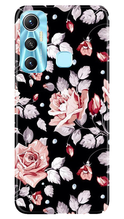 Pink rose Mobile Back Case for Infinix Hot 11 (Design - 12) Pink rose Case for Infinix Hot 11