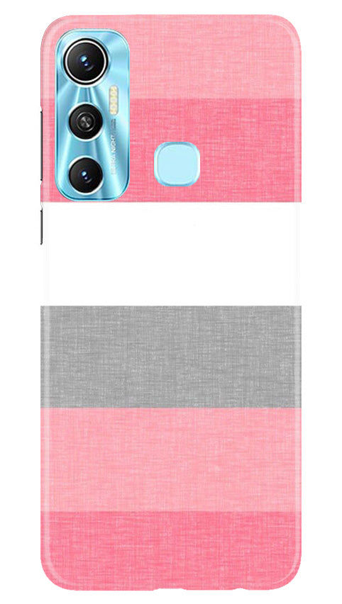 Pink white pattern Mobile Back Case for Infinix Hot 11 (Design - 55) Pink white pattern Case for Infinix Hot 11