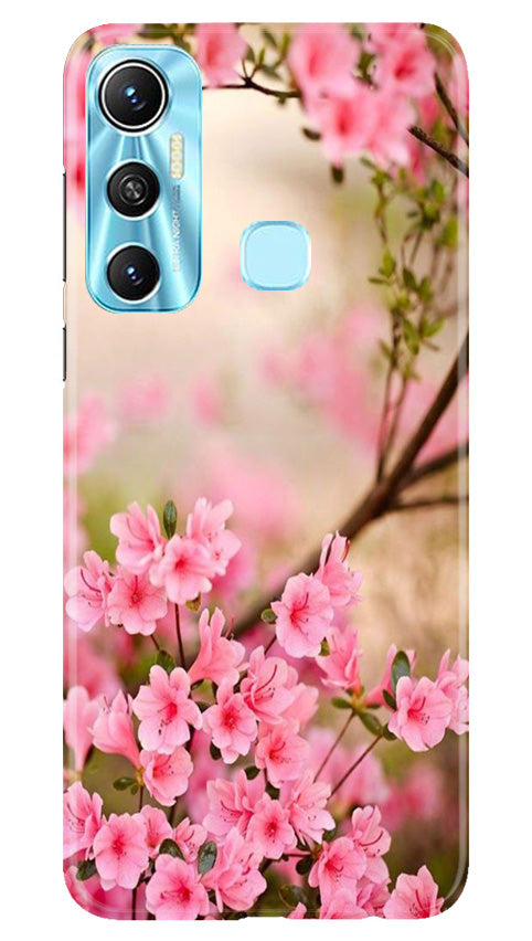 Pink flowers Mobile Back Case for Infinix Hot 11 (Design - 69) Pink flowers Case for Infinix Hot 11