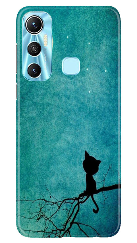Moon cat Mobile Back Case for Infinix Hot 11 (Design - 70) Moon cat Case for Infinix Hot 11