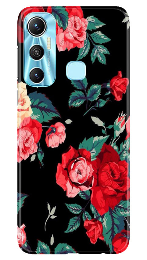 Red Rose2 Mobile Back Case for Infinix Hot 11 (Design - 81) Red Rose2 Case for Infinix Hot 11