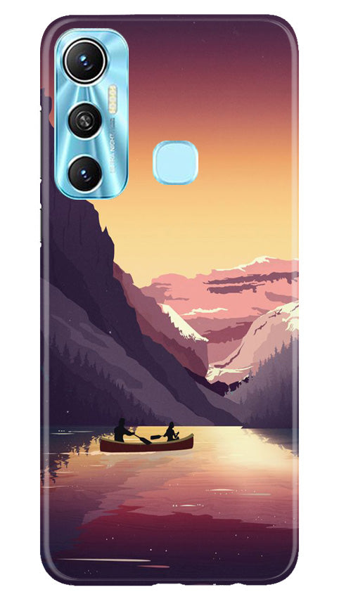 Mountains Boat Mobile Back Case for Infinix Hot 11 (Design - 150) Mountains Boat Case for Infinix Hot 11 (Design - 150)