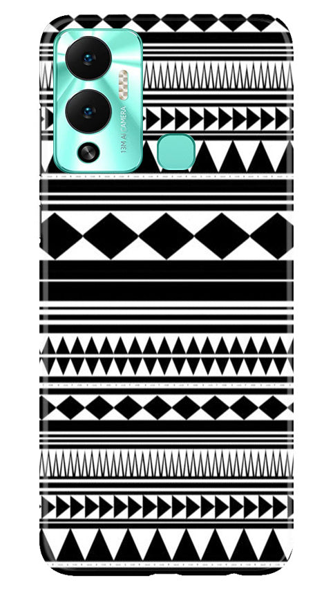 Black white Pattern Mobile Back Case for Infinix Hot 12 Play (Design - 5) Black white Pattern Case for Infinix Hot 12 Play