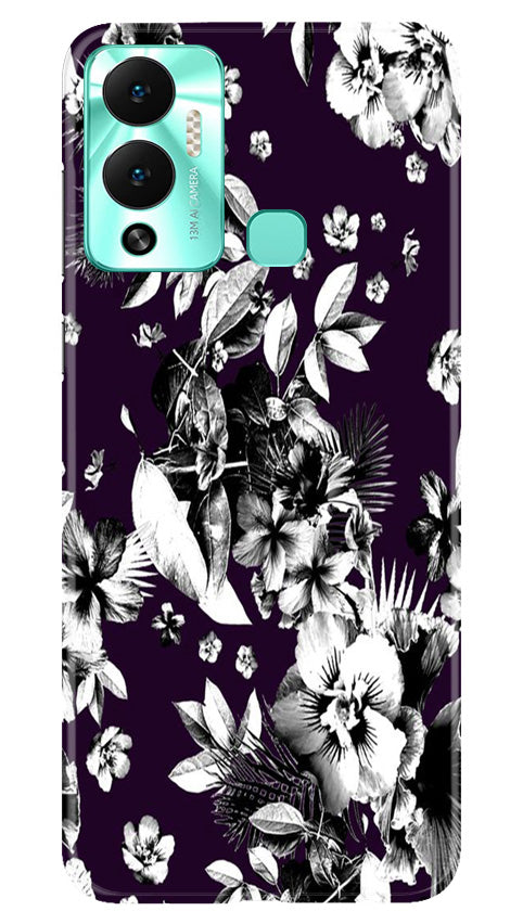 white flowers Mobile Back Case for Infinix Hot 12 Play (Design - 7) white flowers Case for Infinix Hot 12 Play