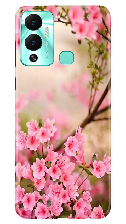 Pink flowers Mobile Back Case for Infinix Hot 12 Play (Design - 69) Pink flowers Case for Infinix Hot 12 Play