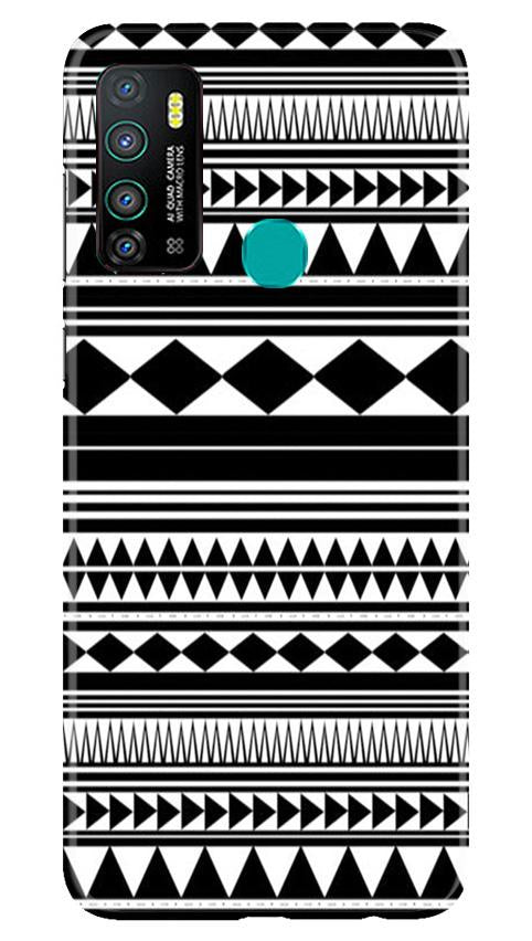 Black white Pattern Mobile Back Case for Infinix Hot 9 (Design - 5) Black white Pattern Case for Infinix Hot 9