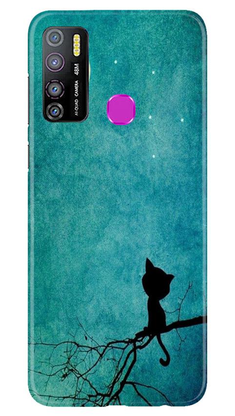 Moon cat Mobile Back Case for Infinix Hot 9 Pro (Design - 70) Moon cat Case for Infinix Hot 9 Pro