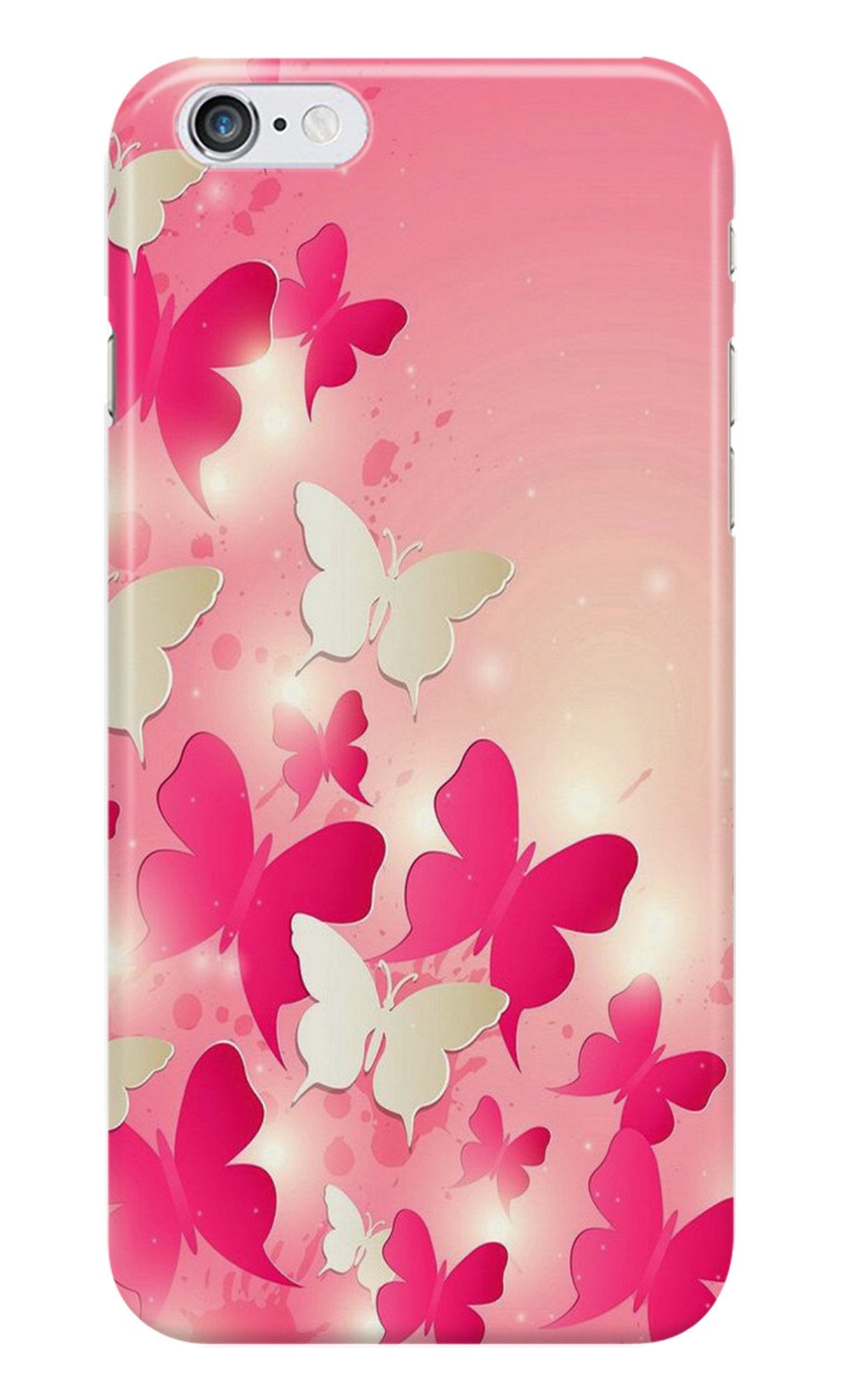 White Pick Butterflies Case for iPhone 6 Plus/ 6s Plus White Pick Butterflies Case for iPhone 6 Plus/ 6s Plus