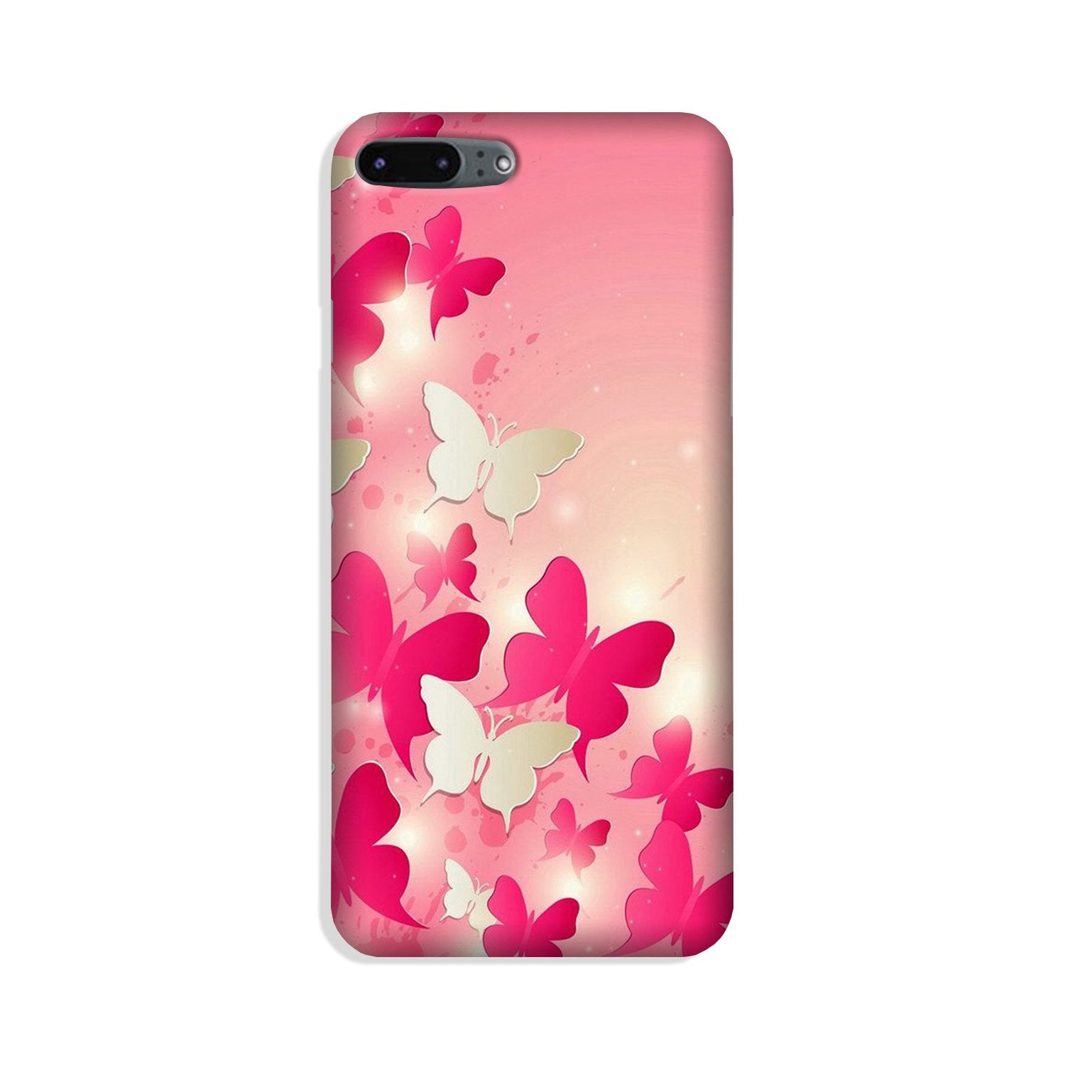 White Pick Butterflies Case for iPhone 8 Plus White Pick Butterflies Case for iPhone 8 Plus