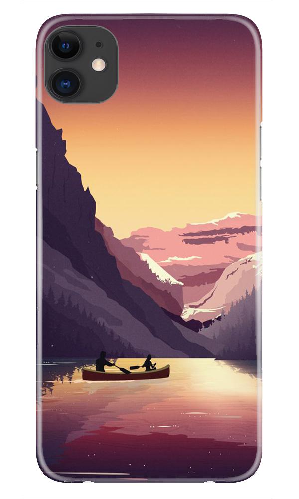 Mountains Boat Mobile Back Case for iPhone 11 (Design - 181) Mountains Boat Case for iPhone 11 (Design - 181)