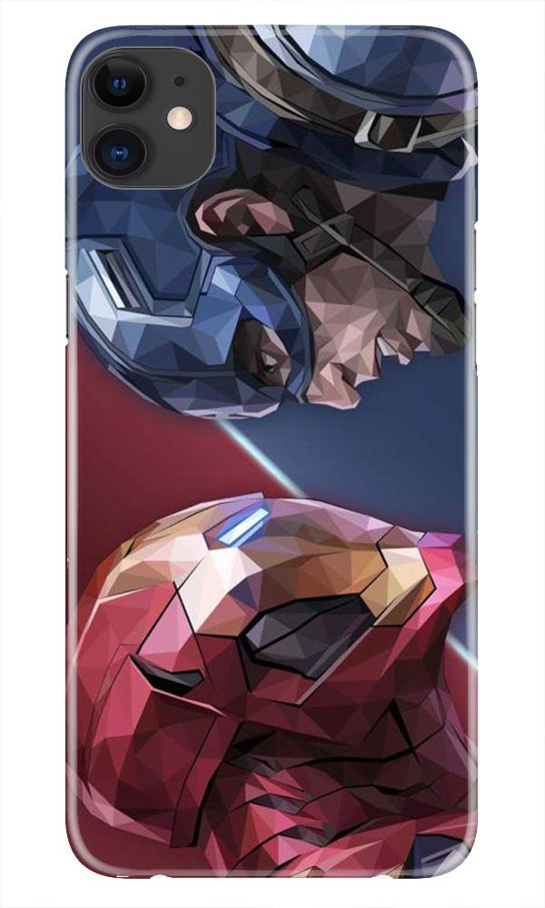 Ironman Captain America Mobile Back Case for iPhone 11 Pro Max logo cut (Design - 245) Ironman Captain America Case for iPhone 11 Pro Max logo cut (Design No. 245)
