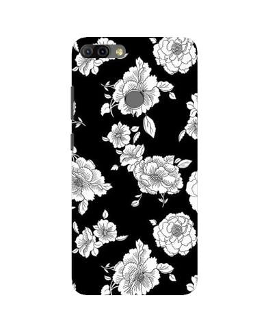 White flowers Black Background Mobile Back Case for Infinix Hot 6 Pro (Design - 9) White flowers Black Background Case for Infinix Hot 6 Pro