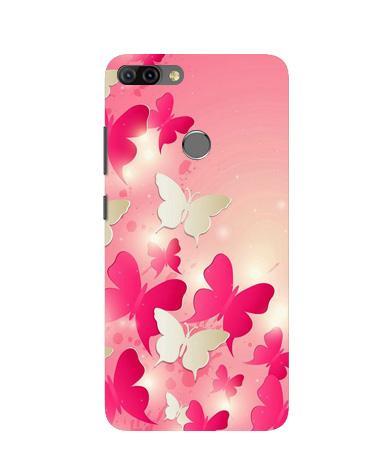 White Pick Butterflies Mobile Back Case for Infinix Hot 6 Pro (Design - 28) White Pick Butterflies Case for Infinix Hot 6 Pro