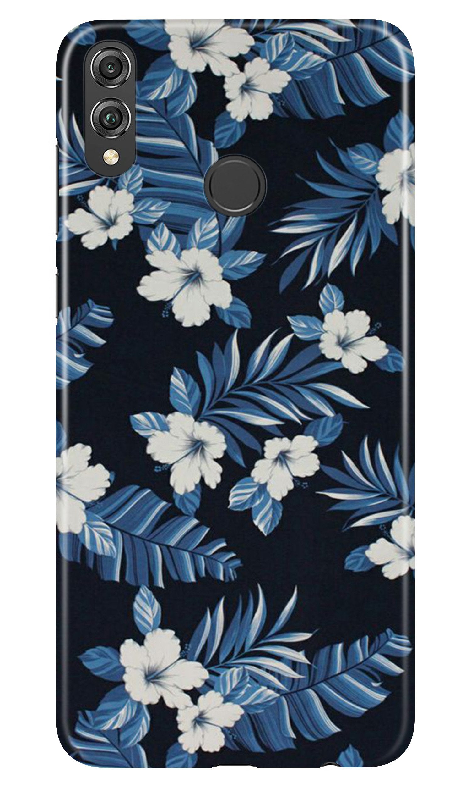 White flowers Blue Background2 Mobile Back Case for Infinix Hot 7 Pro (Design - 15) White flowers Blue Background2 Case for Infinix Hot 7 Pro