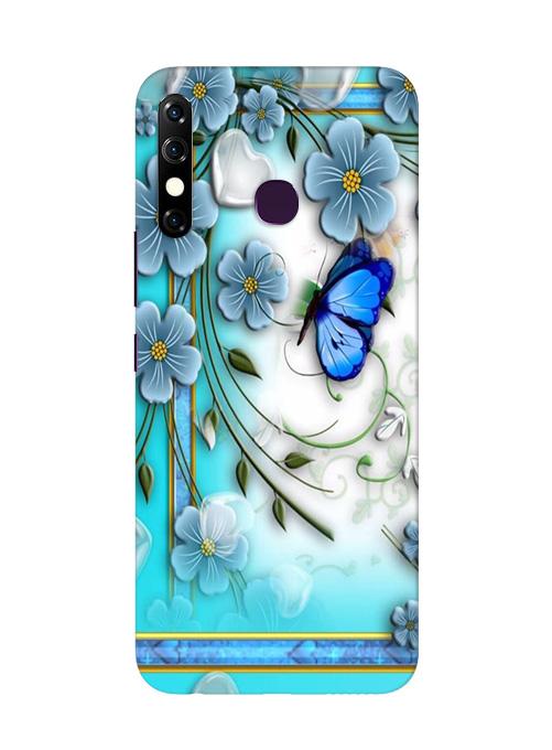 Blue Butterfly Mobile Back Case for Infinix Hot 8 (Design - 21) Blue Butterfly Case for Infinix Hot 8