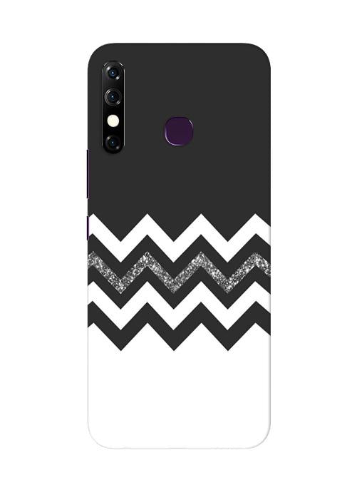 Black white Pattern2Mobile Back Case for Infinix Hot 8 (Design - 83) Black white Pattern2Case for Infinix Hot 8