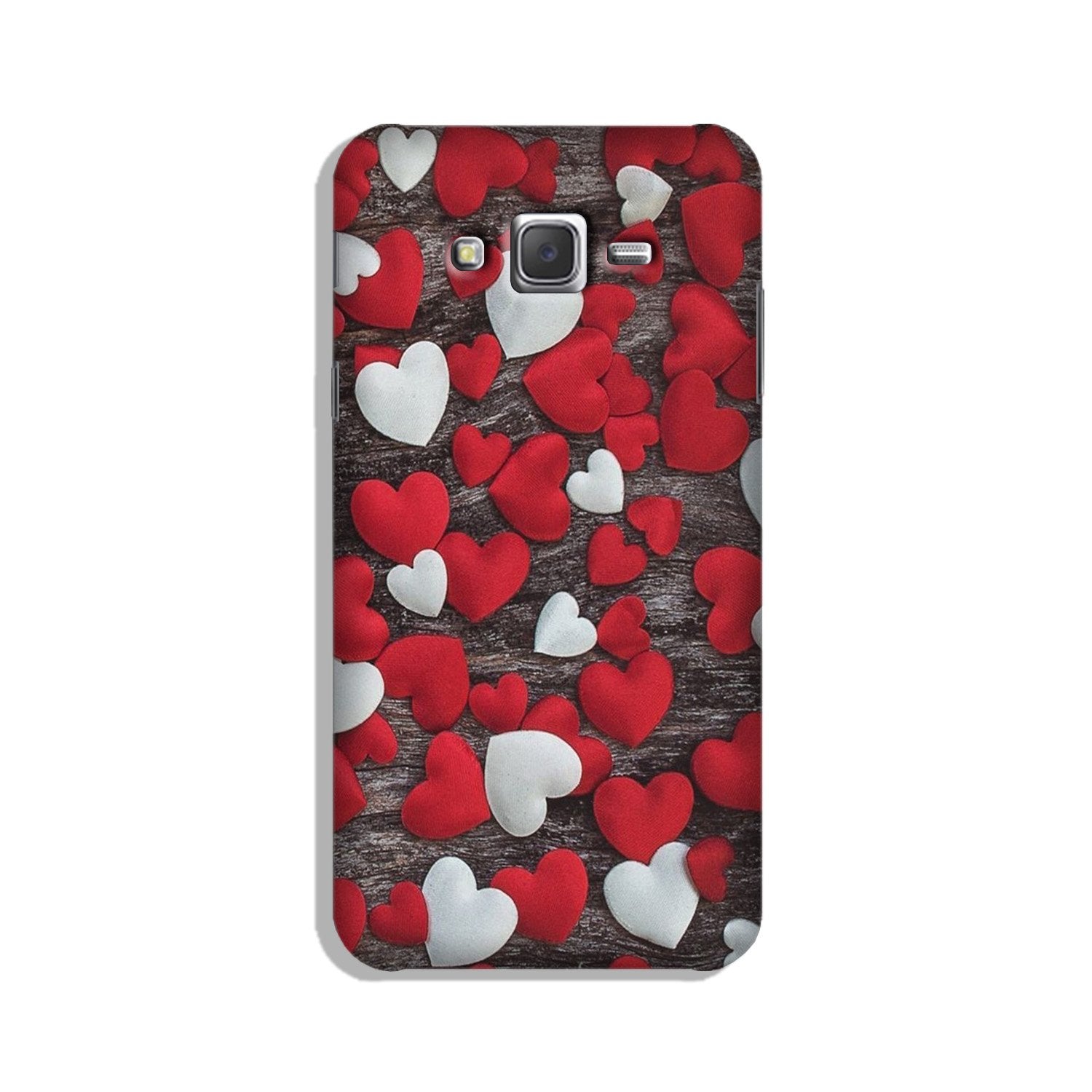 Red White Hearts Case for Galaxy J3 (2015) (Design - 105)